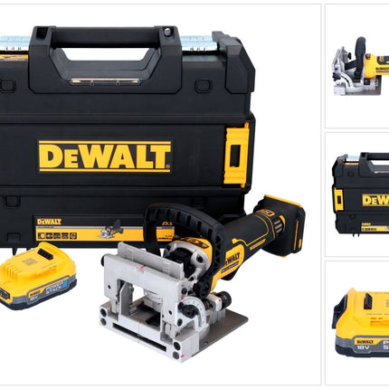 Fresa plana sin cable DeWalt DCW 682 NT 18 V 102 x 20 mm sin escobillas + 1x batería Powerstack 1,7 Ah + TSTAK - sin cargador