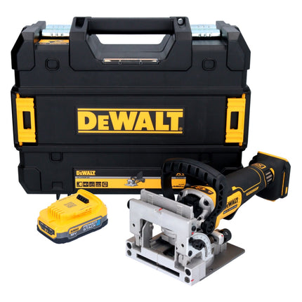 Fresa plana sin cable DeWalt DCW 682 NT 18 V 102 x 20 mm sin escobillas + 1x batería Powerstack 1,7 Ah + TSTAK - sin cargador