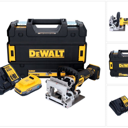 DeWalt DCW 682 E1T fresa per tasselli piatti a batteria 18 V 102 x 20 mm senza spazzole + 1x batteria Powerstack 1,7 Ah + caricatore + TSTAK
