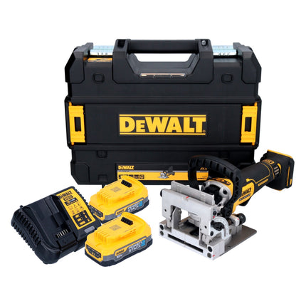 DeWalt DCW 682 E2T fresa per tasselli piatti a batteria 18 V 102 x 20 mm senza spazzole + 2x batteria Powerstack 1,7 Ah + caricabatterie + TSTAK