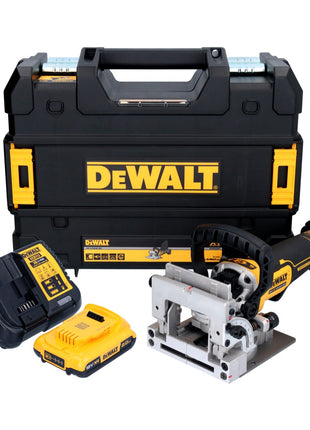 DeWalt DCW 682 D1T cordless flat dowel cutter 18 V 102 x 20 mm brushless + 1x rechargeable battery 2.0 Ah + charger + TSTAK