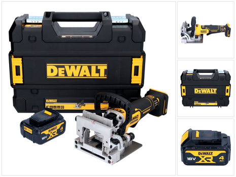 DeWalt DCW 682 NT cordless flat dowel cutter 18 V 102 x 20 mm brushless + 1x rechargeable battery 4.0 Ah + TSTAK - without charger