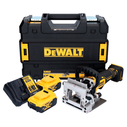 DeWalt DCW 682 P2T cordless flat dowel cutter 18 V 102 x 20 mm brushless + 2x rechargeable battery 5.0 Ah + charger + TSTAK