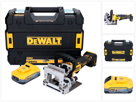 DeWalt DCW 682 NT akumulatorowy płaski frez do kołków 18 V 102 x 20 mm bezszczotkowy + 1x akumulator Powerstack 5,0 Ah + TSTAK - bez ładowarki