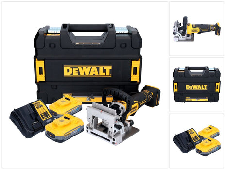 DeWalt DCW 682 H2T cordless flat dowel cutter 18 V 102 x 20 mm brushless + 2x Powerstack battery 5.0 Ah + charger + TSTAK