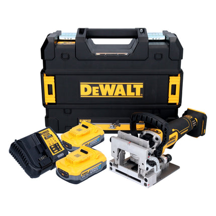Fresa plana sin cable DeWalt DCW 682 H2T 18 V 102 x 20 mm sin escobillas + 2x batería Powerstack 5,0 Ah + cargador + TSTAK