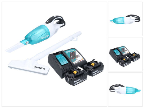 Makita DCL 181 FRFWX cordless hoover 18 V 53 mbar 0.65 L + 2x rechargeable battery 3.0 Ah + charger