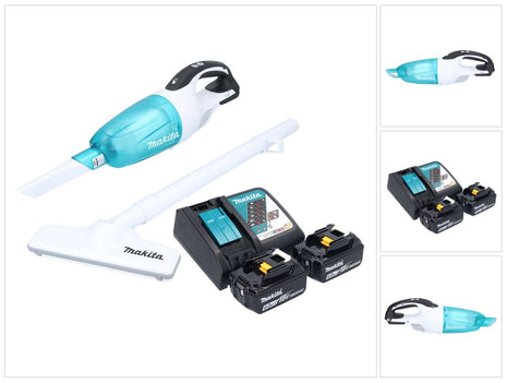 Makita DCL 181 FRGWX cordless hoover 18 V 53 mbar 0.65 L + 2x rechargeable battery 6.0 Ah + charger