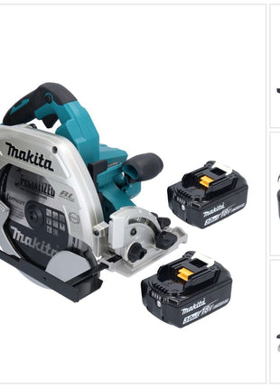 Makita DHS 900 F2U scie circulaire portative sans fil 36 V ( 2x 18 V ) 235 mm sans balais + 2x batterie 3,0 Ah + adaptateur Bluetooth - sans kit de chargement