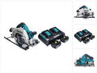 Makita DHS 900 PF2U Akku Handkreissäge 36 V ( 2x 18 V ) 235 mm Brushless + 2x Akku 3,0 Ah + Doppel Ladegerät + Bluetooth Adapter