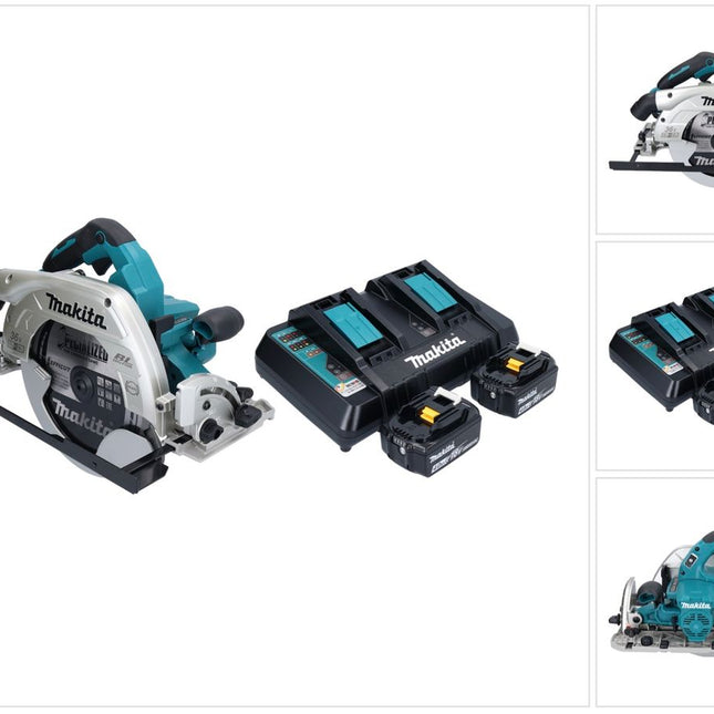 Makita DHS 900 PM2U scie circulaire à batterie 36 V (2x 18 V) 235 mm sans balais + 2x batterie 4,0 Ah + double chargeur + adaptateur Bluetooth
