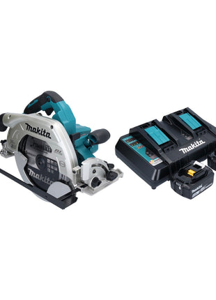 Sierra circular a batería Makita DHS 900 PT2U 36 V (2x 18 V) 235 mm sin escobillas + 2x batería 5,0 Ah + cargador doble + adaptador Bluetooth