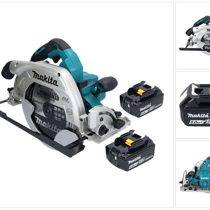 Sierra circular a batería Makita DHS 900 G2U 36 V (2x 18 V) 235 mm sin escobillas + 2x batería 6,0 Ah + adaptador Bluetooth - sin cargador