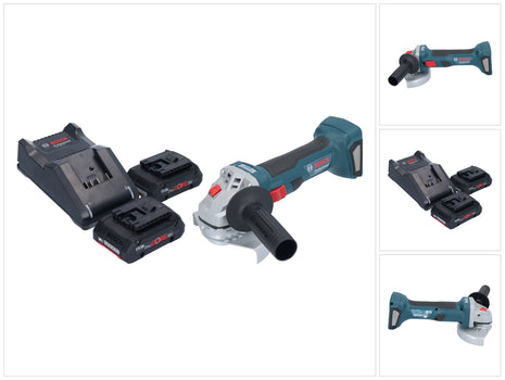 Bosch GWS 18V-7 Smerigliatrice angolare professionale a batteria 18 V 125 mm senza spazzole + 2x batteria ProCORE 4,0 Ah + caricabatterie