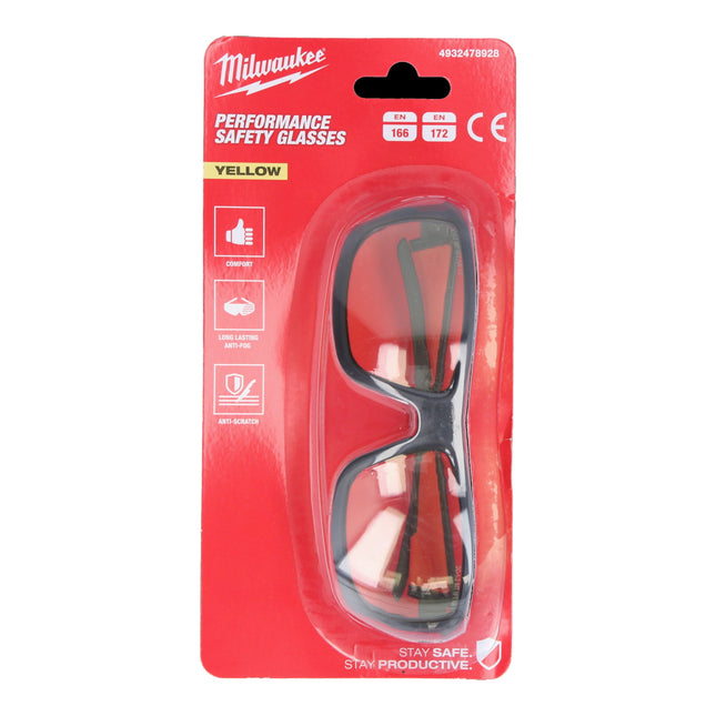 Milwaukee Performance Safety Glasses Gafas de seguridad amarillas ( 4932478928 ) versión tintada amarilla