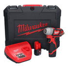 Avvitatore a impulsi a batteria Milwaukee M12 BIW14-202C 12 V 50 Nm 1/4