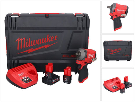 Milwaukee M12 FIWF12-622X Akku Schlagschrauber 12 V 339 Nm 1/2" Brushless ( 4933464617 ) + 1x Akku 2,0 Ah + 1x Akku 6,0 Ah + Ladegerät + HD-Box