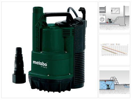 Metabo TP 7500 SI Klarwasser Tauchpumpe ( 0250750013 ) 300 Watt Fördermenge 7500 l/h