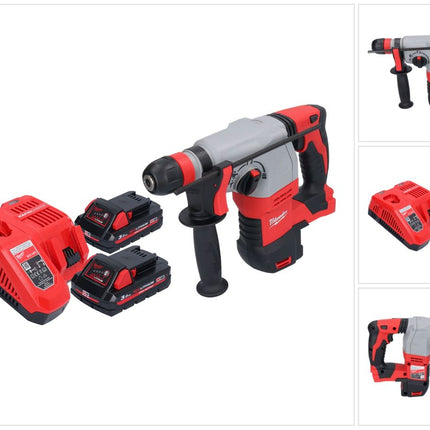 Martillo combinado a batería Milwaukee M18 HD18HX-302 18 V 2,4 J + 2x baterías 3,0 Ah + cargador