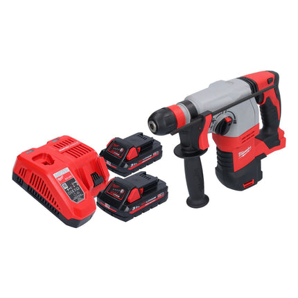 Martillo combinado a batería Milwaukee M18 HD18HX-302 18 V 2,4 J + 2x baterías 3,0 Ah + cargador
