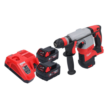 Martillo combinado a batería Milwaukee M18 HD18HX-502 18 V 2,4 J + 2x baterías 5,0 Ah + cargador