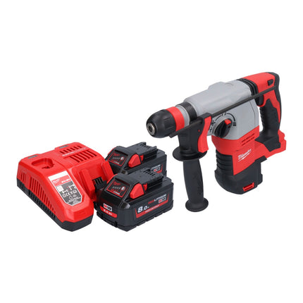 Martillo combinado a batería Milwaukee M18 HD18HX-802 18 V 2,4 J + 2x baterías 8,0 Ah + cargador