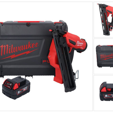 Clavadora a batería Milwaukee M18 FN15GA-501X 18 V sin escobillas 32 - 64 mm + 1x batería 5,0 Ah + caja HD - sin cargador