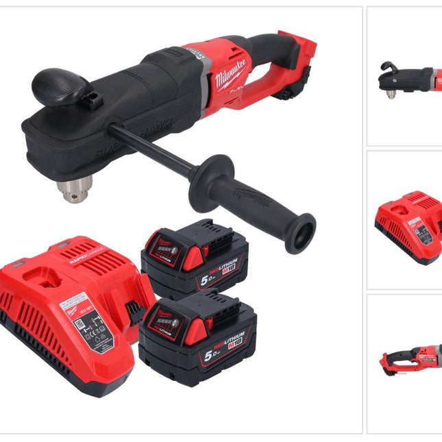 Milwaukee M18 FRAD2-502 cordless angle drill 18 V 122 Nm brushless + 2x rechargeable battery 5.0 Ah + charger