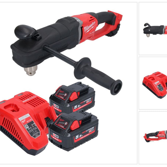 Milwaukee M18 FRAD2-552 Cordless angle drill 18 V 122 Nm brushless + 2x rechargeable battery 5.5 Ah + charger