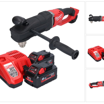Milwaukee M18 FRAD2-802 Trapano angolare a batteria 18 V 122 Nm brushless + 2x batteria 8,0 Ah + caricabatterie