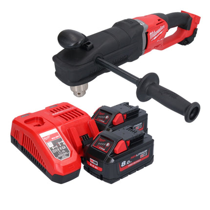 Milwaukee M18 FRAD2-802 Trapano angolare a batteria 18 V 122 Nm brushless + 2x batteria 8,0 Ah + caricabatterie