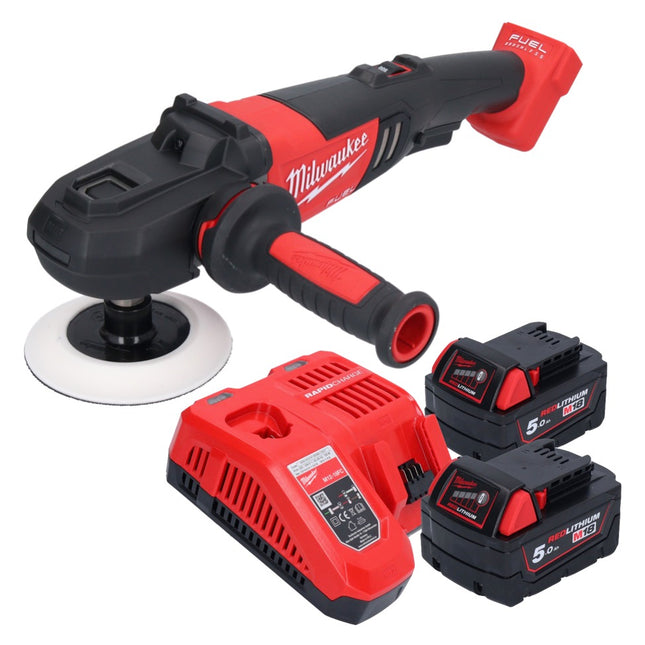 Milwaukee M18 FAP180-502 Akku Polierer 18 V 180 mm Brushless + 2x Akku 5,0 Ah + Ladegerät