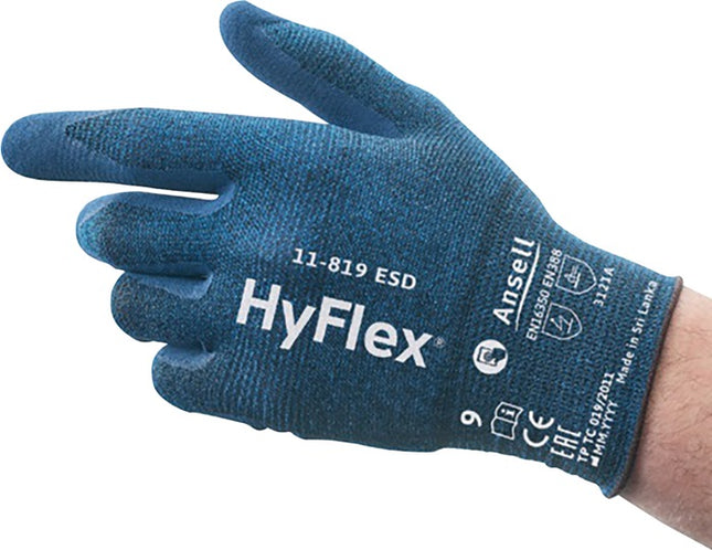 ANSELL gloves HyFlex 11-819 ESD size 11 blue ( 4000391223 )