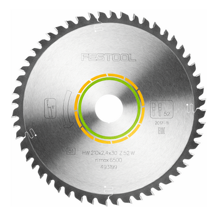 Festool Feinzahn Kreissägeblatt 210 x 30 x 2,4 mm W52 210 mm 52 Zähne ( 493199 ) - Toolbrothers