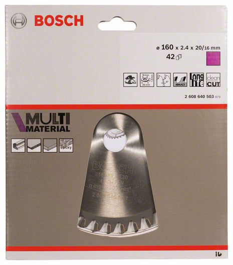 BOSCH Lame de scie circulaire Ø extérieur 160 mm nombre de dents 42 HLTCG ( 4000908901 )