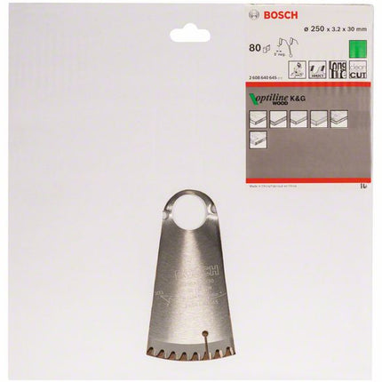 Lama circolare BOSCH Ø esterno 250 mm Numero di denti 80 WZ/N ( 4000815451 )
