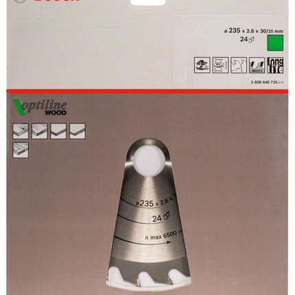 BOSCH circular saw blade Optiline Wood Outer Ø 235 mm Number of teeth 24 WZ ( 4000909022 )