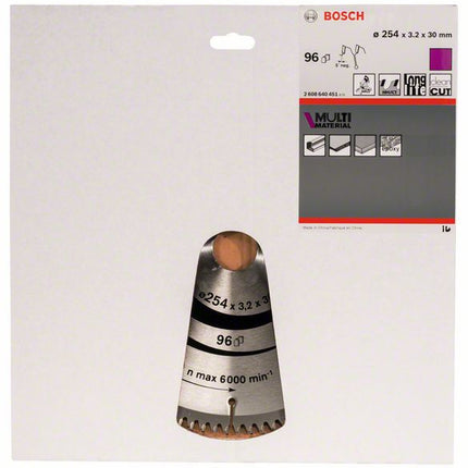 Lama circolare BOSCH Ø esterno 254 mm Numero di denti 96 HLTCG ( 8000342268 )