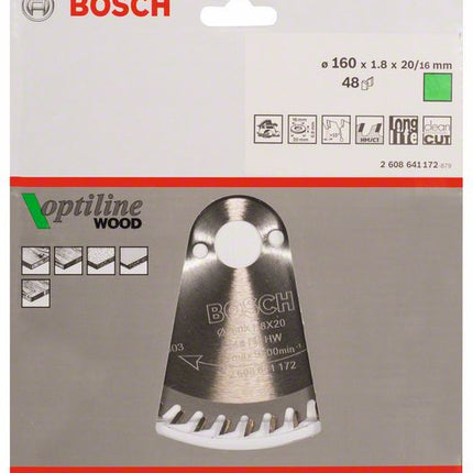 BOSCH Piła tarczowa Optiline Wood Ø zewnętrzna 160 mm Liczba zębów 48 WZ ( 8000341993 )