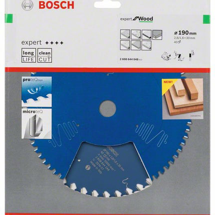 BOSCH circular saw blade Expert for Wood Outer Ø 190 mm Number of teeth 40 WZ ( 8000342076 )
