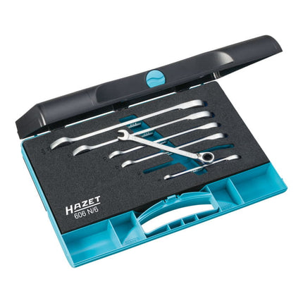 Juego de llaves de carraca HAZET 606N/6 de 6 piezas, anchuras de llave 8-19 mm ( 8000464544 )
