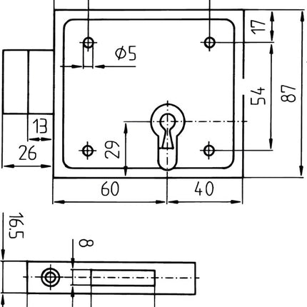BEVER Rim lock 150 DIN left / right BB ( 3000251062 )