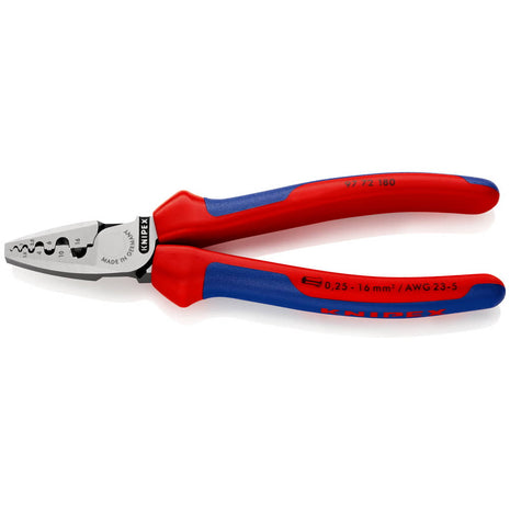 Szczypce do zaciskania końcówek przewodów KNIPEX o całkowitej długości 180 mm ( 4000810647 )