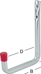 VORMANN wall hook U-shape without rubber coating Projection 150 mm ( 3000273042 )