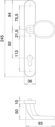 EDI profile door set Kronos 1300/K22/035 Aluminium F1 ( 3000200028 )