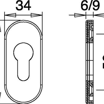 Rozeta na klucz EDI 0811/9003 Aluminium F1 ( 3000252714 )