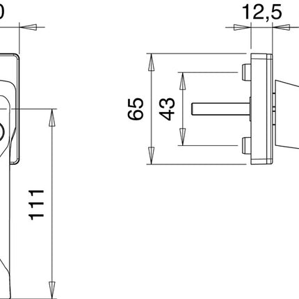 EDI Poignée de fenêtre 1003/2035 Aluminium F1 / teinte naturelle ( 3000261189 )