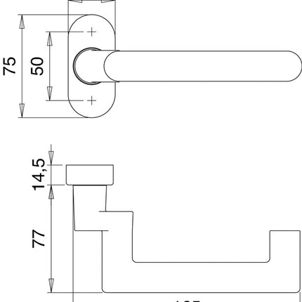 EDI Pièce de perçage de poignée anti-feu 1460/2133 Acier inoxydable EST ( 3000261232 )