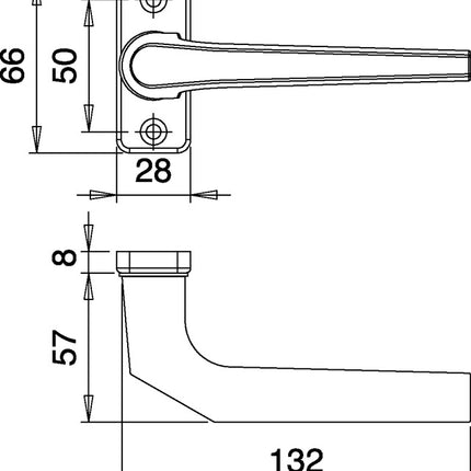 EDI profile lever handle hole part 3314/0000 Aluminium F1 ( 3000252764 )