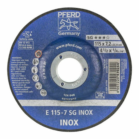 PFERD SG INOX grinding disc D125xS4.1mm ( 4000842071 )